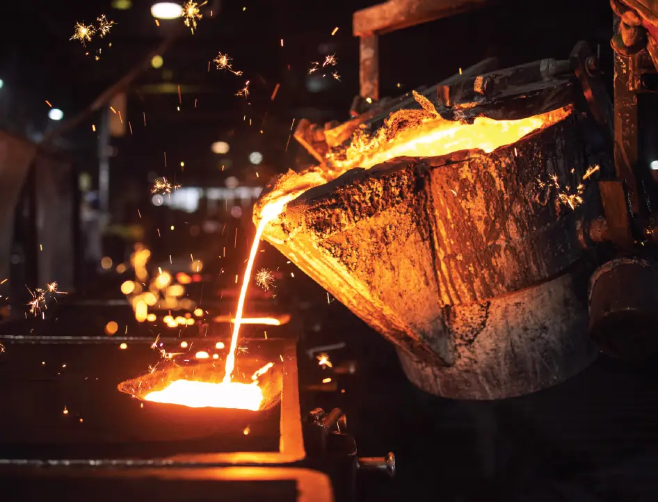 High-temperature industrial process showing why fire safety is critical in heavy industries